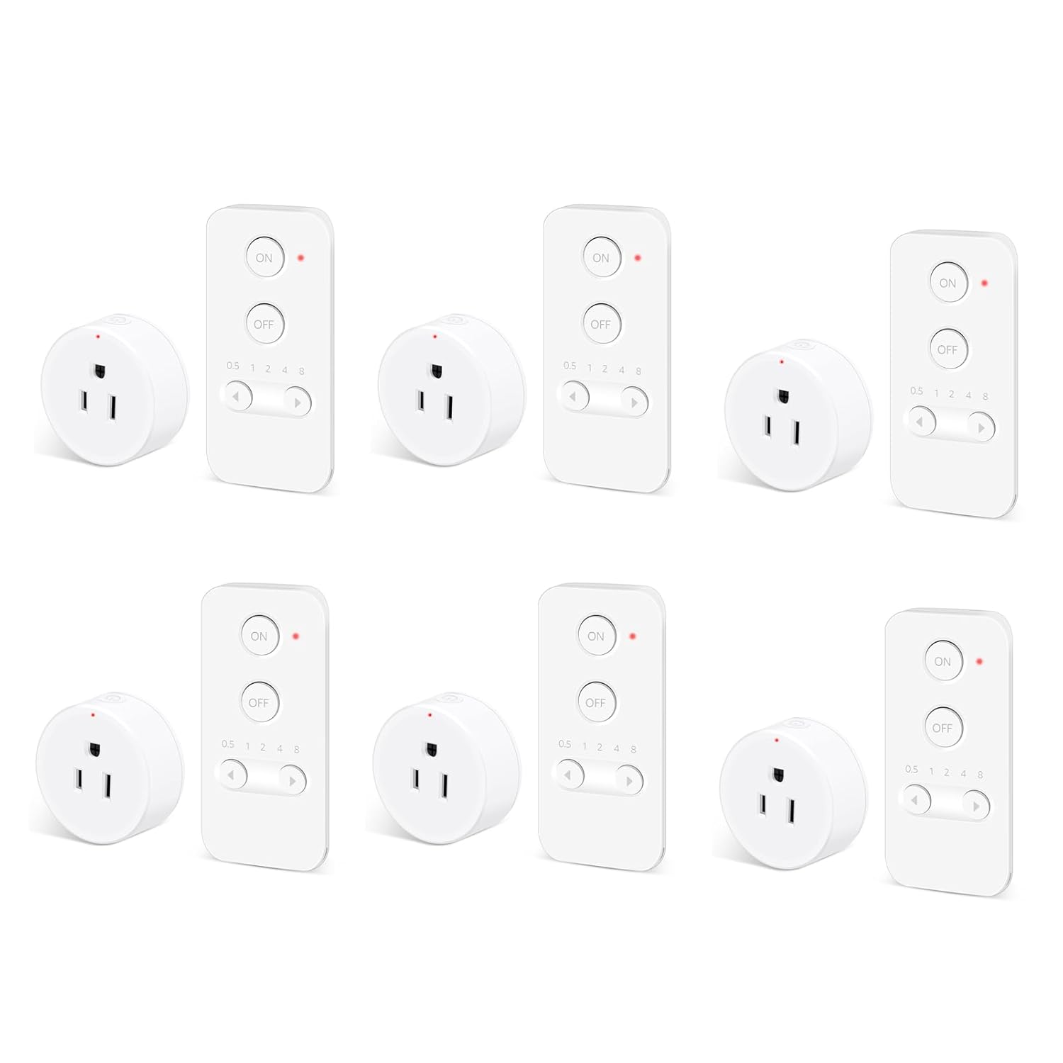 Remote Control Outlet, NineLeaf 6Set Wireless Plugs Outlet, Remote Light Switches Wireless, Timer Outlet for Lights, Lamps, Fans, Small Appliance, 15A/1500W, Up to 500ft Range