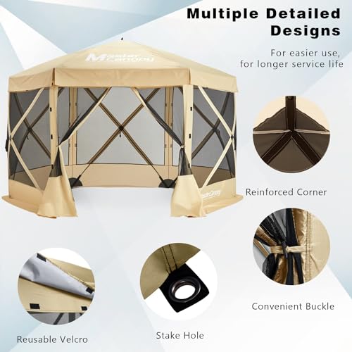 MASTERCANOPY-Portable-Screen-House-Room-Pop-up-Gazebo-Outdoor-Camping-Tent-with-Carry-Bag12x12-Beige