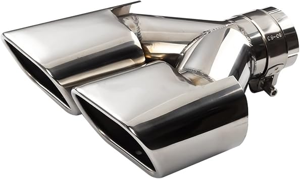 Tail Pipe Muffler For For A4 For B8 For A5 For Q5 For A3 For 8V For 8P For A1 Chrome 63mm Inlet Square Double Outlet Exhaust Pipe 1pcs Exhaust Tips Muffler(R2)
