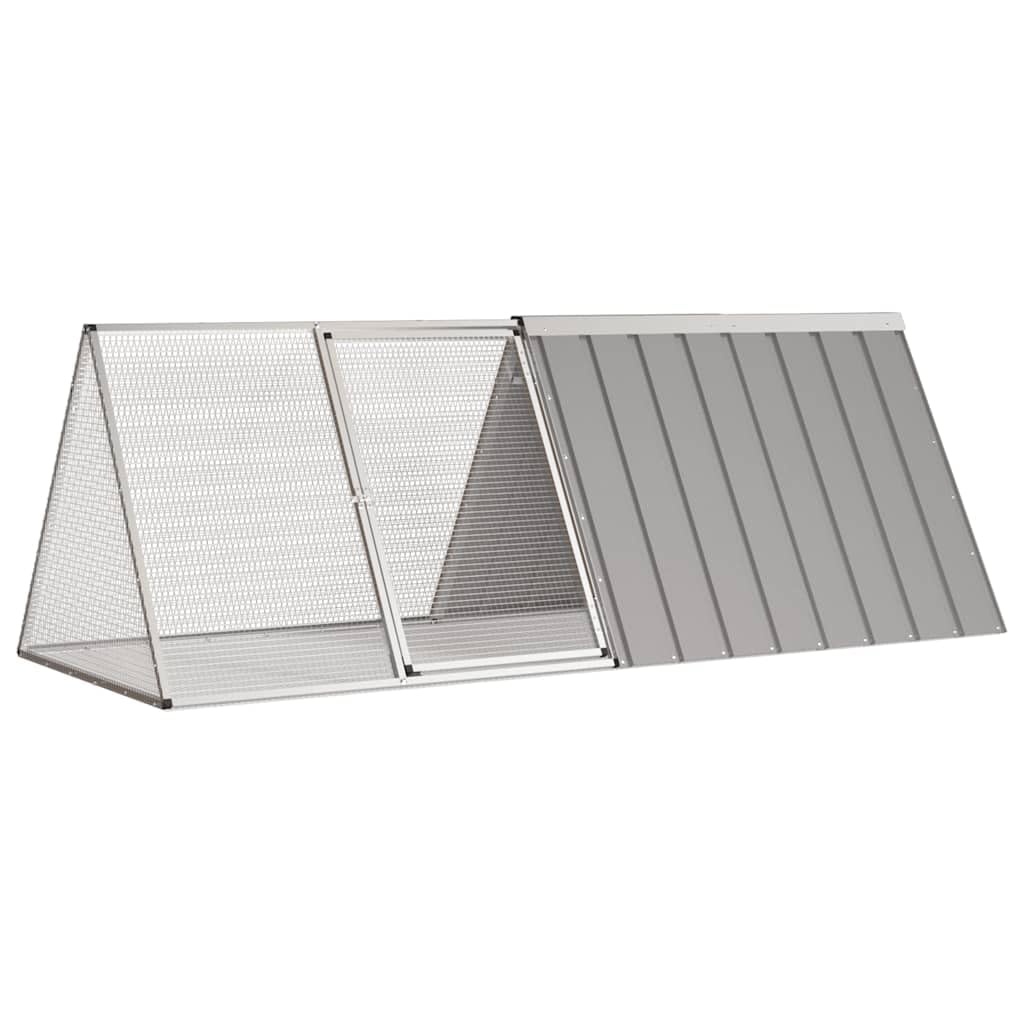 Jaula para conejos de acero galvanizado, color gris, 201,5 x 80,5 x 71 cm, jaula para conejos, cobayas, rejilla, puerta, protección, interior, exterior, jardín, balcón, apartamento