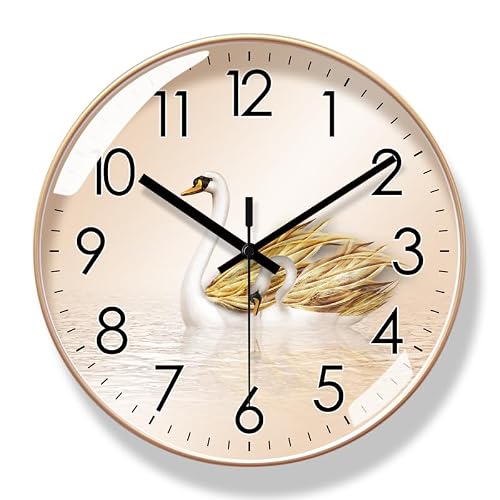 EINES Silent Decorative Wall Clock Wall Clock Living Room Clock Clock Wall Clock Round Silent Quartz Clock Easy to Read
