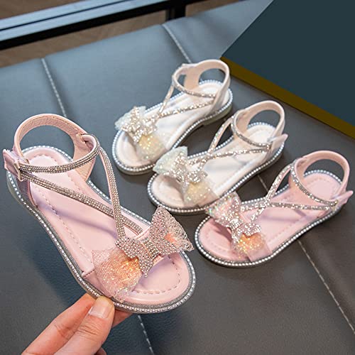 Girls' Rhinestone Princess Sandals Summer Baby Toddler Lightweight Breathable Bow Girls Beach Girl Sandals Breathable Soft Sole Wedding Sandals3