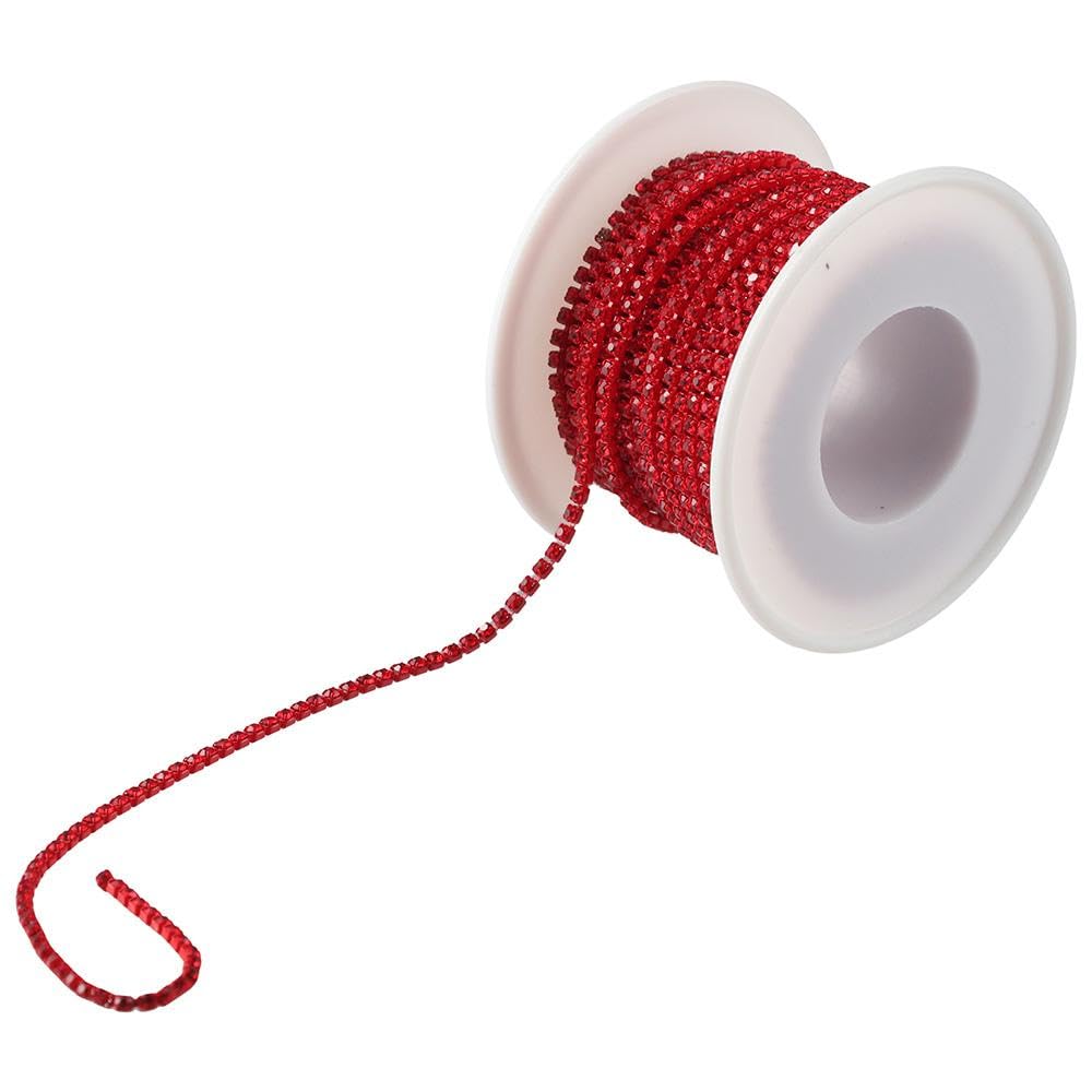 Chaîne en strass rouge de 9m pour bijoux DIY et bouquet de mariage