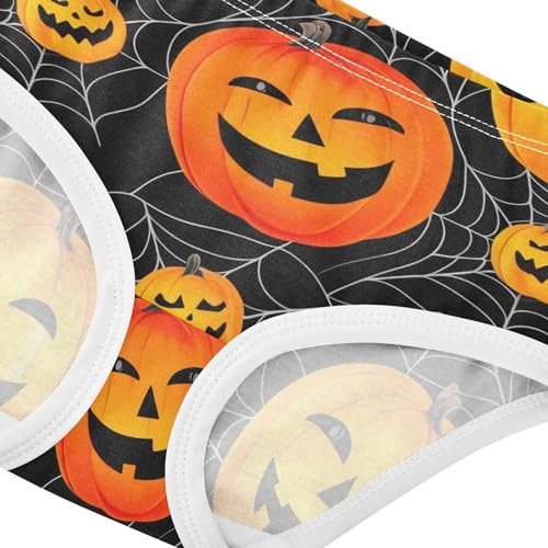 Orange Jack Lantern Pumpkins Spiderweb Girls Underwear Toddler 2t Cotton Panties for Girl Colorful Kids Undies Briefs4
