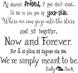 Wall Decal My Dearest Friend if You Don't Mind Now and Forever We're Simply Meant to be Jack and Sally Vinyl Inspirational Wall Treatments