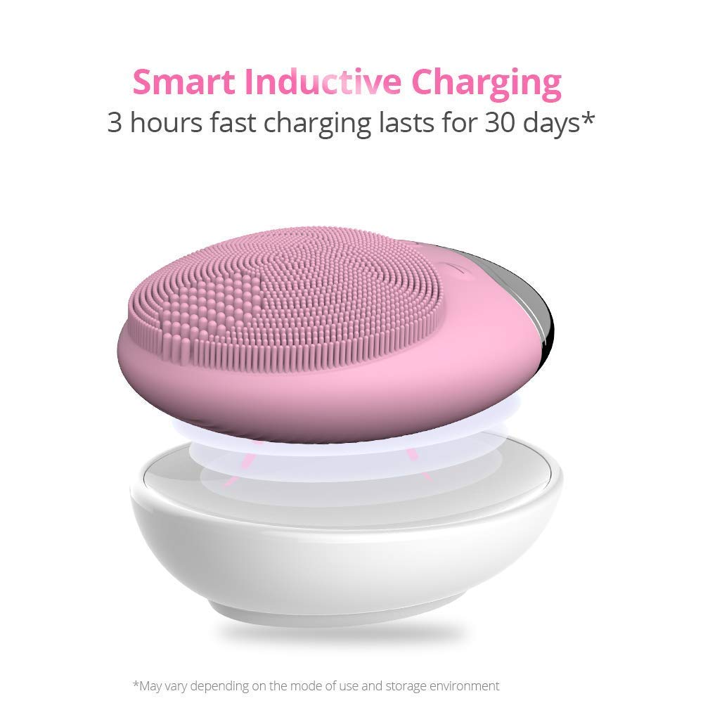 Szczotka do oczyszczania twarzy Sonic Face Cleanser Masażer Wodoodporny Silikonowy Elektryczny System Oczyszczania Skóry (różowa)