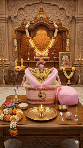 Image of Laddu Gopal, Thakur ji Net Cary Basket /Daily Uses /Tokri with Suitable Handle for Travelling laddu Gopal relex velvet cushion for 0 to 6 number gopal ji