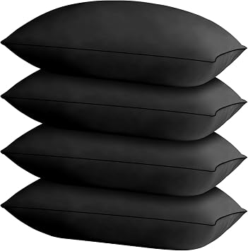 HIMOON Bed Pillows for Sleeping 4 Pack,King Size Cooling Pillows Set of 4,Top-end Microfiber Cover Luxury Hotel qualityfor Side Stomach Back SleepersBlack