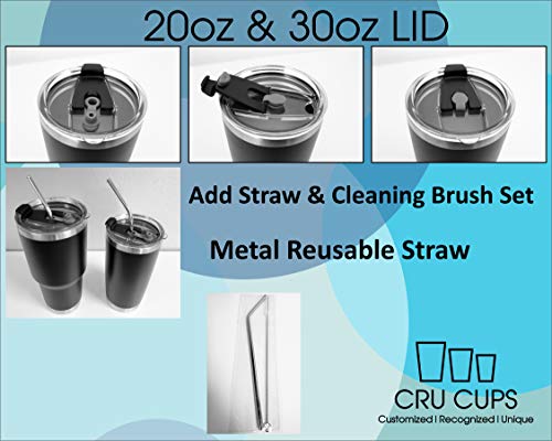 Custom Laser Engraved Insulated 20Oz & 30Oz Tumblers W/Splash Proof Lid - Personalized Gifts (20Oz Tumbler, Black) #TOP7