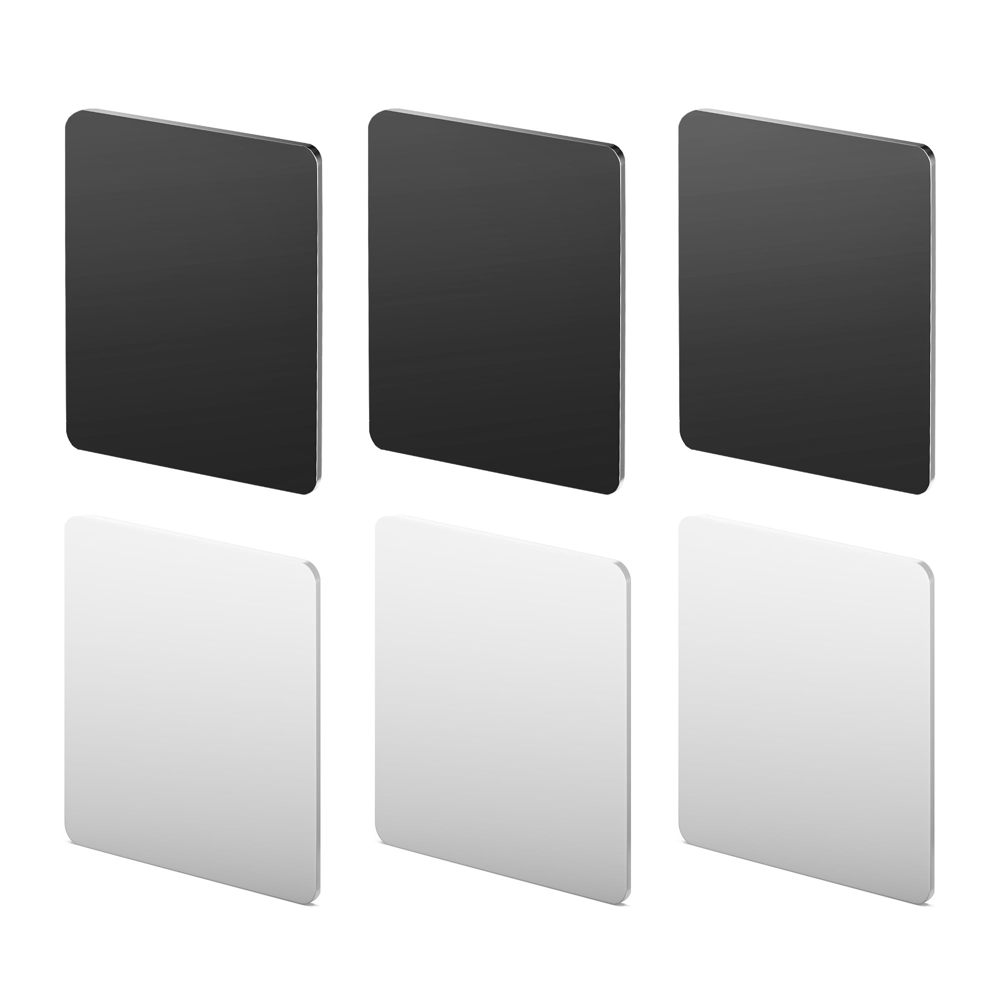 LROLTEF Metal Plate Adhesive - Metallplättchen Metal Plate Set Rectangular with Strong Glue for Magnetic Surface of Cabinet Lights | 6 Pieces