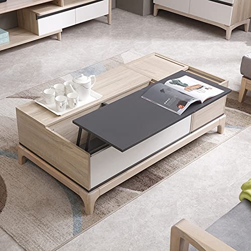 Tavolino Da Salotto YITAHOME Con LED - Piano Rialzato, 2 Cassetti, Luci 16 Colori, 106x50x51.5cm - Foto 12