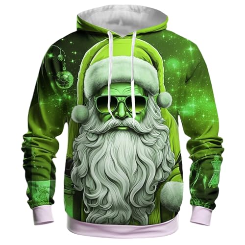 Mymyguoe Jersey de Navidad para hombre suéter de forro polar divertido para hombres suéter de Navidad familia unisex divertido Navidad 3D sudadera con capucha sudadera Navidad sudadera con capucha