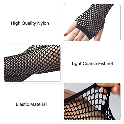 COSFAN 2 works Fishnet Gloves Women, Fingerless Gloves Fancy Dress - Image 3