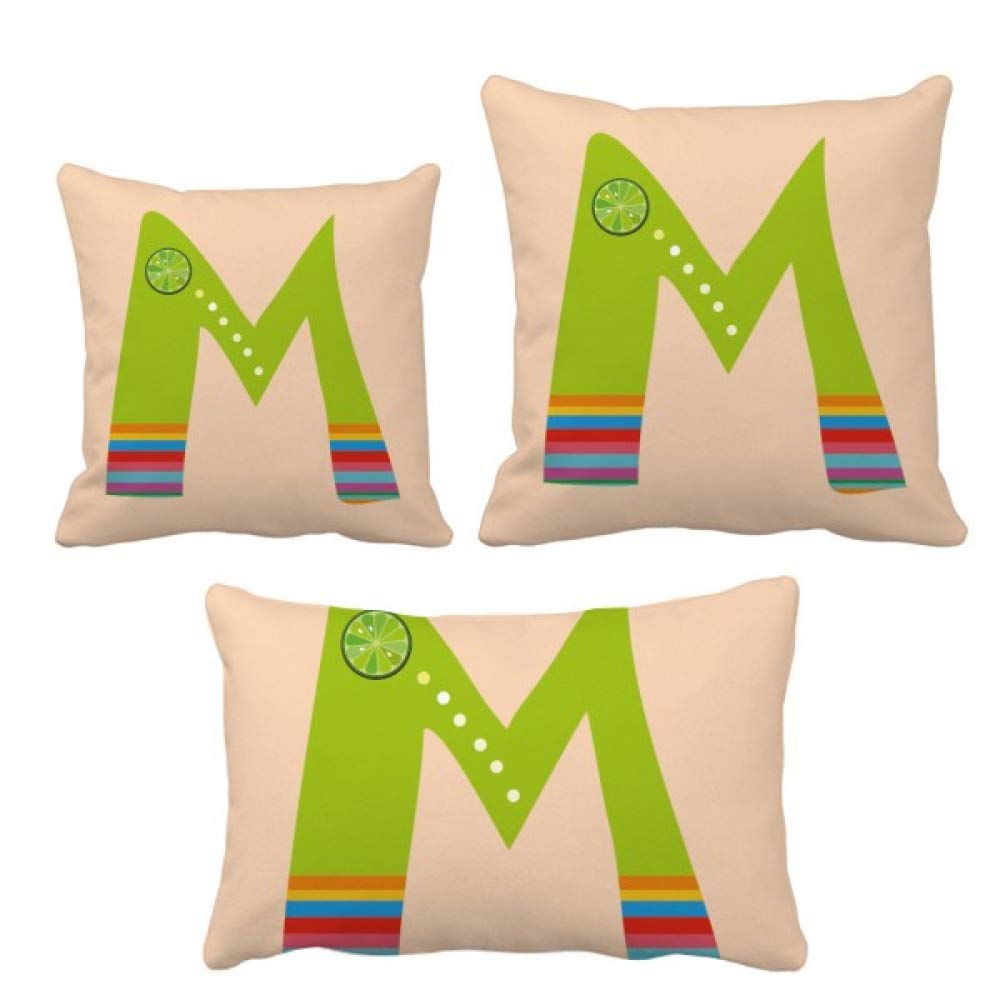 Coussin de décoration maison alphabet M orange : le cadeau mignon parfait