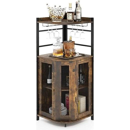 Industrial Corner Bar Cabinet