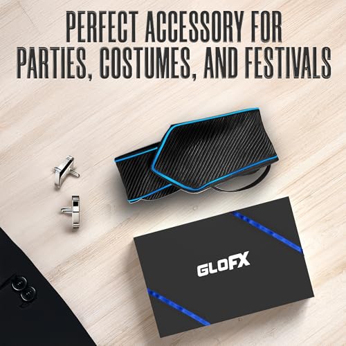 Cravate lumineuse bleue GloFX en fil EL pour costumes de rave - 6