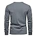Men's Henley Shirts Long Sleeve Blouse Tops Crew Neck 3-Button Solid Basic T Shirt Fashion Casual Sport Undershirt (Grey,XX-Large)