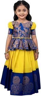 R P CREATION Girls Silk Lehenga Choli Pattu Pavadai Dress for Kids Traditional South Indian Ethnic Wear Baby Girl Festival... Price In India