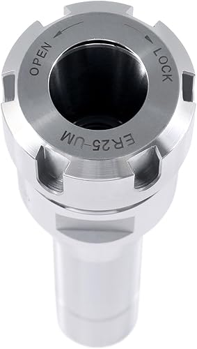 Miniatura 96 de Accusize Industrial Tools Mandril con boquilla Er32 con vástago R8, RPM máximas: 8000 RPM, extremo de barra de tracción 7/16''-20, TIR máximo