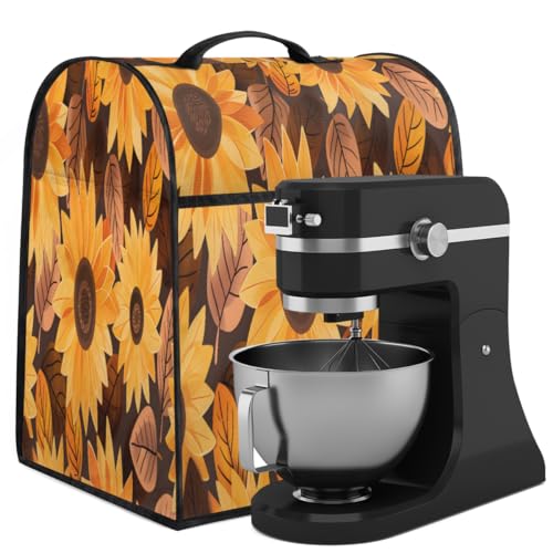 Coffee Maker Cover Dragonfly Sunflower Leaves Kitchen Appliance Covers Small Appliance Covers Blender Cover Juicer Cover Dust Covers for Kitchen Appliances with Top Handle and Pockets,Washable,B257