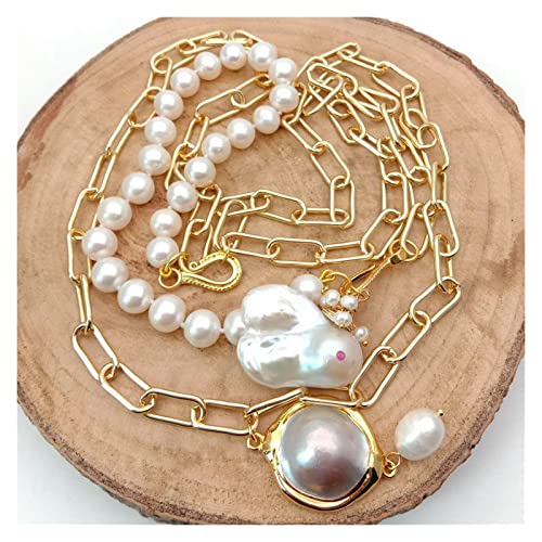 Collier avec pendentif en blanches pouces, le cadeau idéal avec chaîne de perles - 3