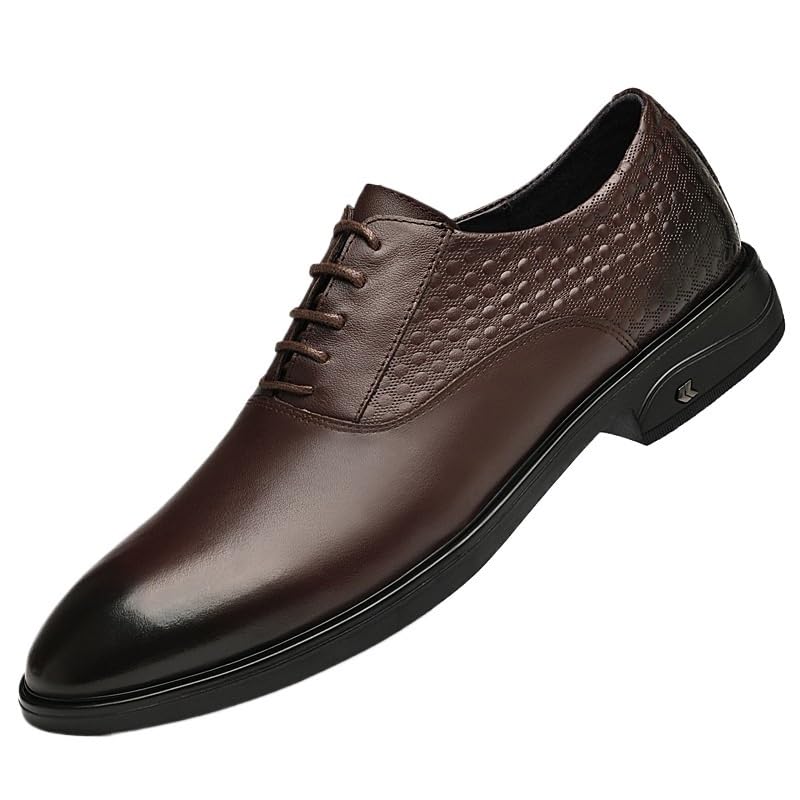 British Style Comfortable Casual Leather Shoes Classic Pure Color Lace-up Oxfords Men's Soft-Soled Formal Wedding Shoes