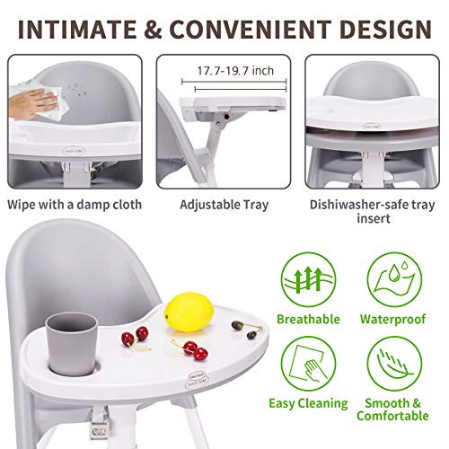 Han-Mm High Chair Folding,One Click Fold,Save Space, Detachable Double Tray, Infant Chair, Car Traveling, 3 In 1 Convertible, 3-Point Harness, Adjustable Footrest, Non-Slip Feet, Adjustable Legs #TOP5