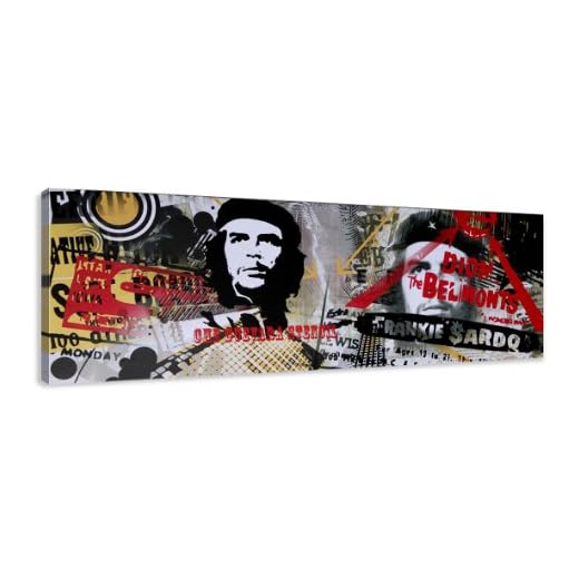 Cuadros en Lienzo Che Guevara 120 x 40 cm Modelo Nr. 5707 XXL Las imágenes Estan Listas, enmarcadas en Marcos de Madera auténtica. El diseño de la impresión artística como un Mural Enmarcado.