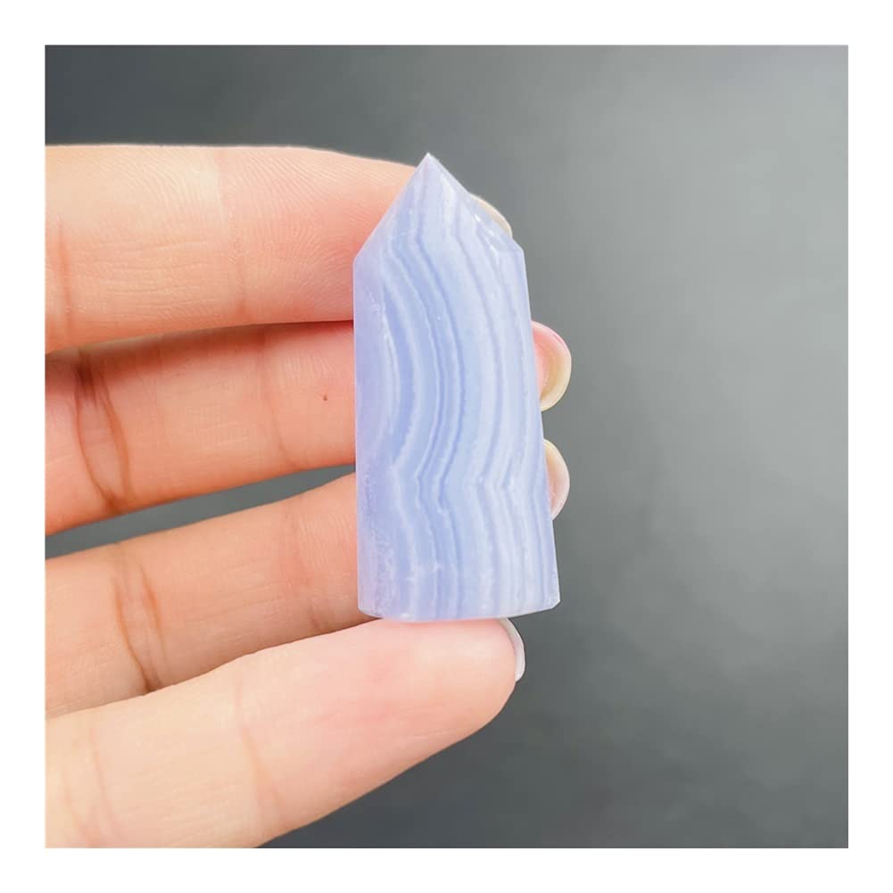 Agate bleue naturelle en pointe Reiki pour harmoniser l'ambiance de votre bureau zen