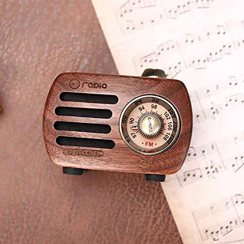 Mini haut-parleur bluetooth design rétro et radio-fm r818-a/c (brun cl