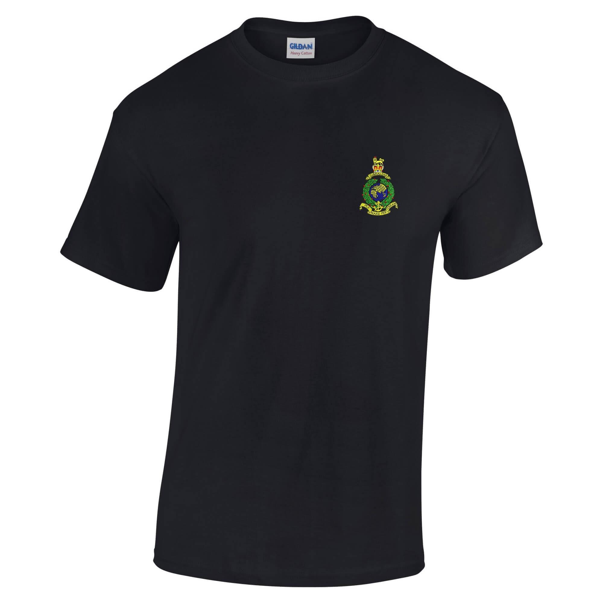 The Military Store Men's Black Royal Marines Embroidered T-Shirt, Large
