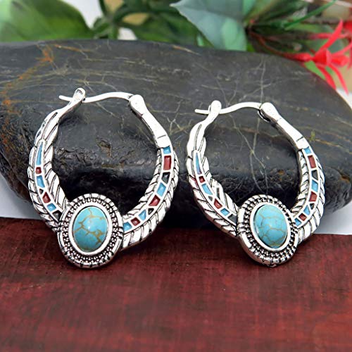 Nose Cuffs Dangling Earrings Dangle Hooks Wedding Boho Engagement Turquoise Vintage Drop Gemstone (A-Bule, One Size) #TOP5