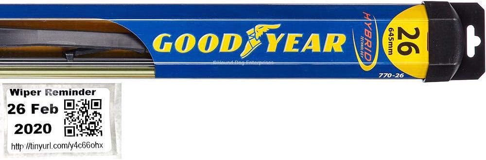 Driver Windshield Wiper Blade for 2008-2017 Mitsubishi Lancer & Reminder Sticker (Hybrid)