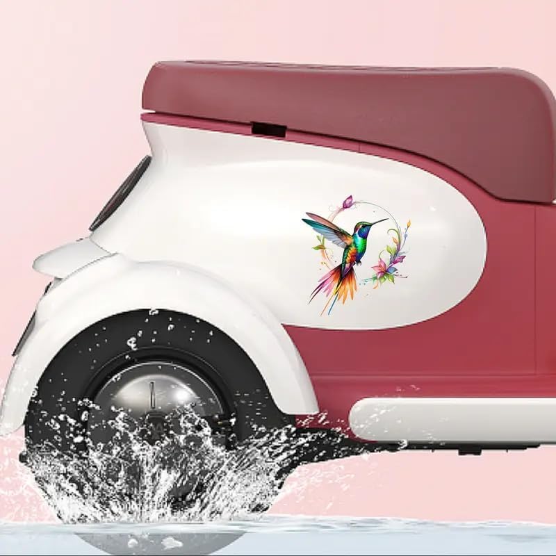 Colorful Wreath Hummingbird PVC Vinyl Car Decals Stickers Waterproof Self-Adhesive Decals for Cars, Laptops, Trucks, Motorcycles Wall Window Luggage Scratch Cover Door Decor Sticker - Image 5