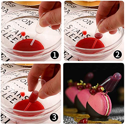 Cupcake Pipettes,200 Pcs 4ml Squeeze Transfer Pipettes,Disposable Plastic Transfer Droppers,Plastic Pipettes for Strawberries Chocolate Ice Cream,Rectangular Heart Round Star Shape - Thumbnail 3