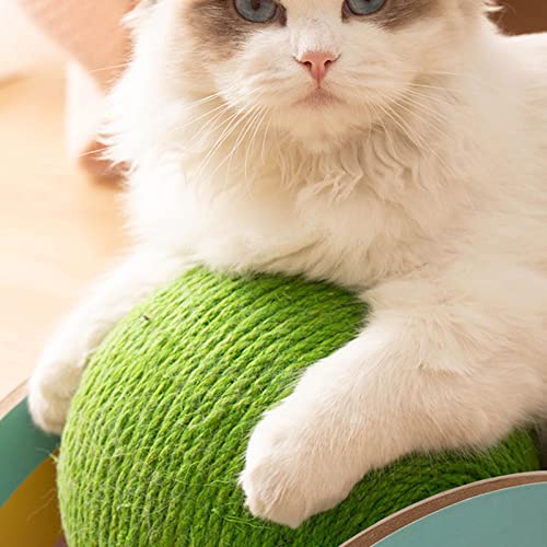Brinquedo arranhador de gato - Gatos interativos giratórios arranhando bola de corda - Presentes prá