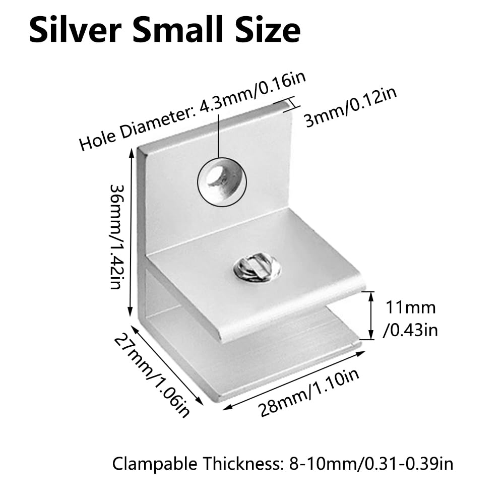 4 Pcs Glass Panel Bracket Clamps - Image 2
