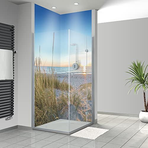 WANDFREUDE individuelle Duschrückwand Aluverbundplatte auf Maß (2 Stück...