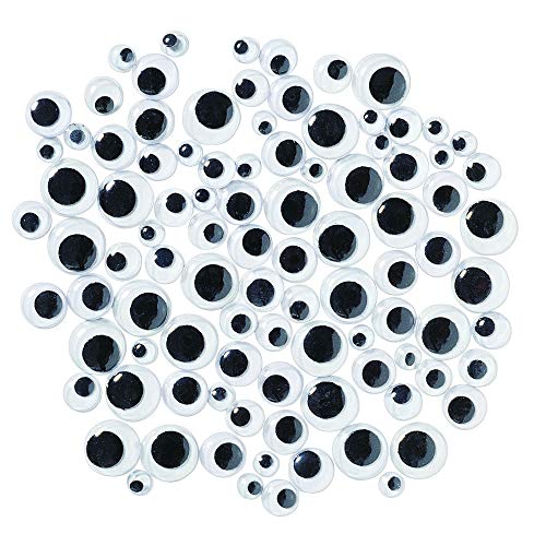 Colorations Wiggly Eyes, Black - 100 Pieces (Item # 100B)