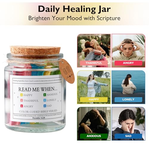 Bible Verse Jar Graduation Gift for Her Him Fathers Day Gift for Dad Husband First Communion Baptism Gifts for Girls Boys Birthday Mothers Day for Mom Women Easter Basket Stuffers for Teens — view 4