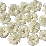 20個 造花 布花 髪飾り 手芸用品 ドレス バッグ アクセサリーフラワー 花嫁 和風 卒業式 成人式 七五三 装飾 5cm（ベージュ）