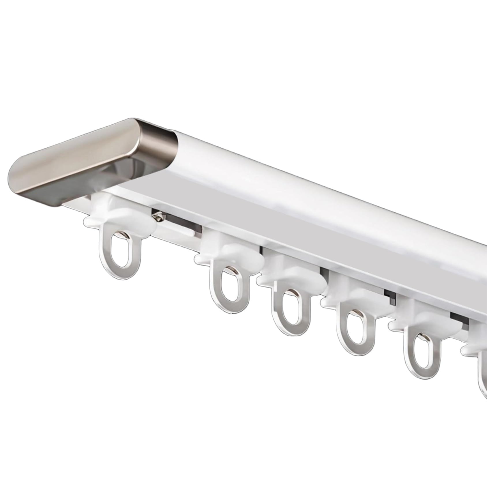 Rail de plafond simple blanc pour une chambre épurée et zen