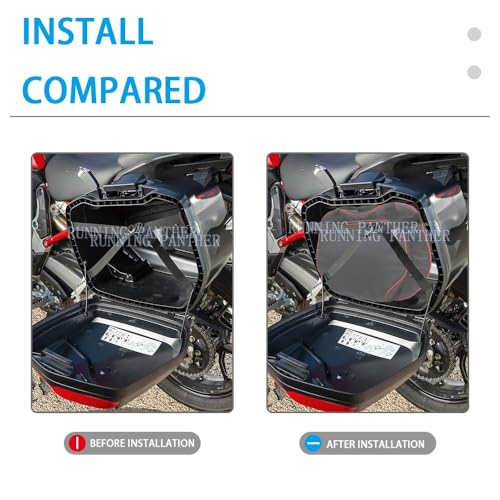 Alforjas interiores para motocicleta Chaoouyue, compatibles con Ducati Multistrada V4 y V4 S (2021), 2 unidades, tela negra con costuras rojas, cierre de cremallera miniatura 2