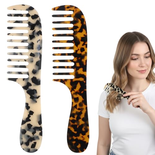2 Peines de Dientes Anchos para Desenredar para Mujer miniatura 1