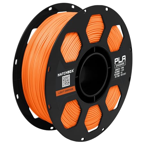 Image of HATCHBOX 1.75mm Light Orange PLA 3D Printer Filament, 1 KG Spool, Dimensional Accuracy + /- 0.03 mm, 3D Printing Filament