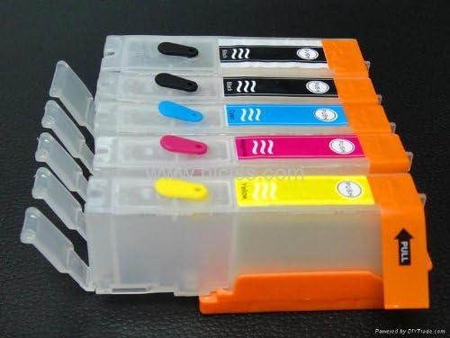 Set of 5 Empty refillable ink cartridges PGI-550 CLI-551 with Auto Reset Newest Chipps for use on Canon printer models IP7250 MG5450 MG6350 MX925 MX725 Printer