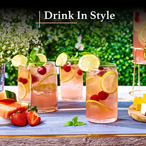 16 Oz. Can-Shaped Beer Glasses (6-Pack) - Dishwasher-Safe Glass Cups For Drinking Water, Iced Coffee, Soda, Juice, Cider, Cocktails, Whiskey, Margaritas, Smoothies, Boba Milk Tea, Milkshakes, Spirits #TOP1