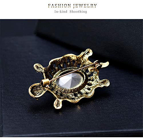 Women's Crystal Big Turtle Pin Brooch Lucky Gorgeous Classic Girl Animal Decorative Jewelry (Dark Blue) #TOP4