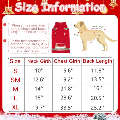 YUEPET Christmas Dog Sweaters Pullover, Reindeer Snowflake Christmas Dog Outfits with Leash Hole, Classic Turtleneck Dog Clothes for Puppies Medium Dogs(S) YUEPET Christmas Dog Sweaters Pullover, Reindeer Snowflake Christmas Dog Outfits with Leash Hole, Classic Turtleneck Dog Clothes for Puppies Medium Dogs(S)