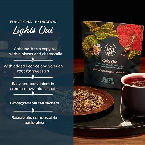 The Tea Spot Organic Lights Out Tea with Valerian Root for Sleep Support & Relaxation | Blend of Hibiscus, Peppermint, Chamomile, Lavender, Licorice Root & Valerian Root | Caffeine-Free 15 Tea Bags, Pack of 1 - Image 3